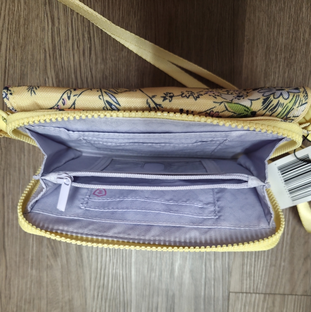 Vera Bradley ReActive RFID Compact Crossbody~Sunlit Garden - Picture 4 of 7